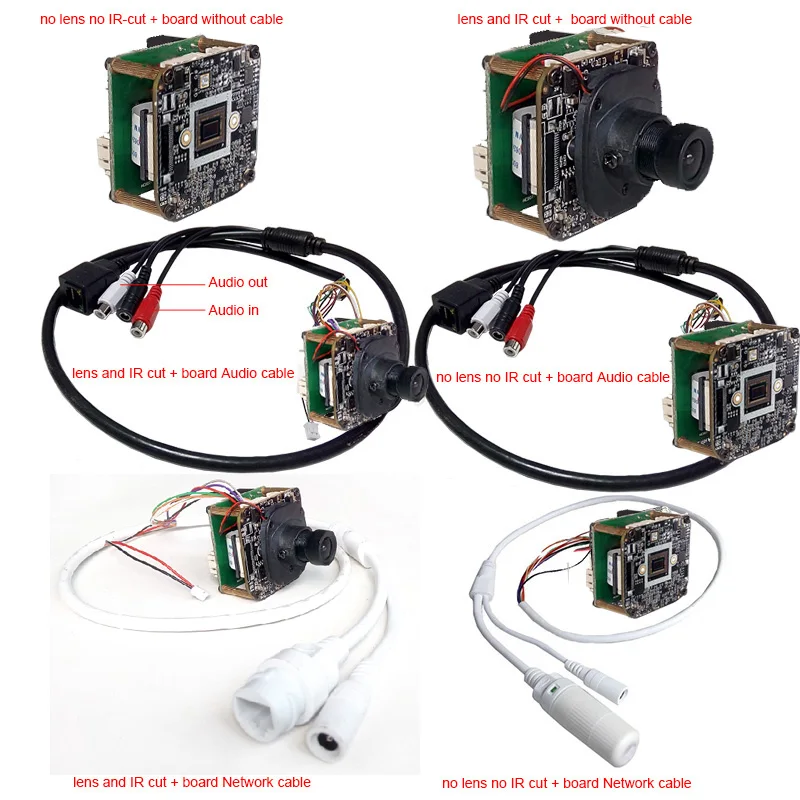 2MP Starlight IP Камера 1/2. 8 "2.0MP Sony imx291 Сенсор + Hisilicon 3516CV200 DSP H.264 Камера плате модуля Поддержка 64 г TF карты