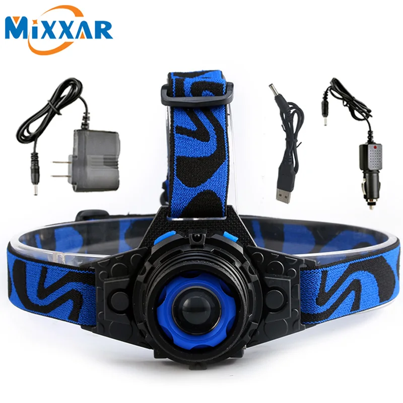 RU Headlamp Cree Q5 Waterproof LED Headlight High Bright Built in Lithium Battery Rechargeable Head lamps