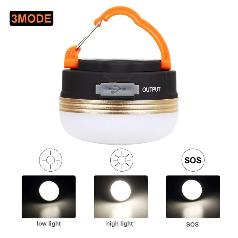 

LEDGLE Camping Light Rechargeable LED Lantern Portable Multi-purpose Fishing Lamp with Hanging Hook 3 Working Modes 5W Luz light