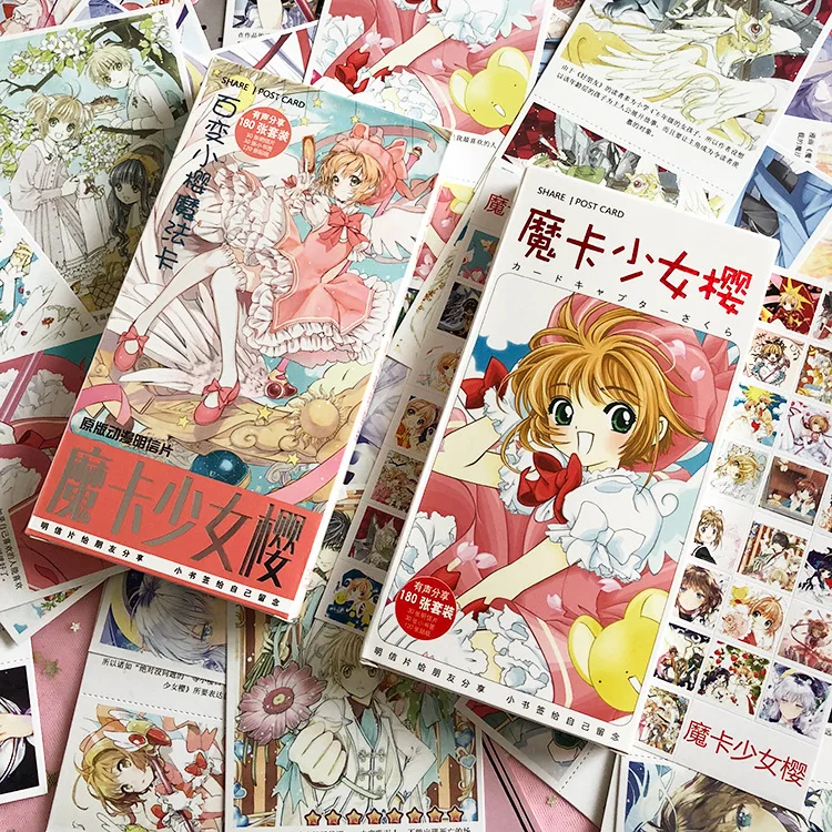 180 шт./компл. аниме Cardcaptor Sakura бумажная открытка/поздравительная открытка/рождественские и новогодние подарки