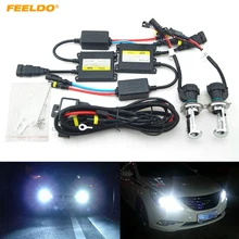 FEELDO 1 комплекты 35 Вт AC фар автомобиля H4 HID ксеноновая лампа Hi/Lo Луч би-ксеноновая лампа свет цифровой Slim балласта HID комплект# FD-4482