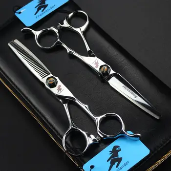 

6.0 inch black gem XC-11 hair shears 6" set Professonal hair styling Japanese 440C scissors sets 62HRC 6CR barber scissors