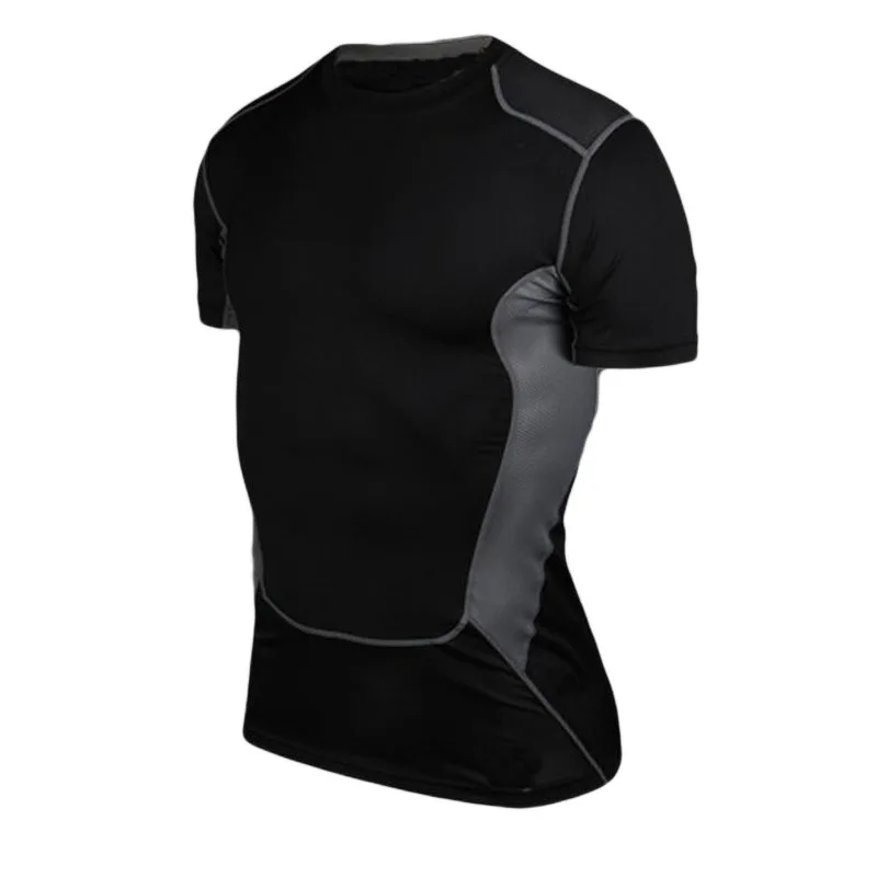 Мужская футболка с длинным рукавом, фитнес-зал, формирователь тела, компрессионная футболка, моделирующее белье для тренировок, быстросохнущие Топы - Цвет: Черный