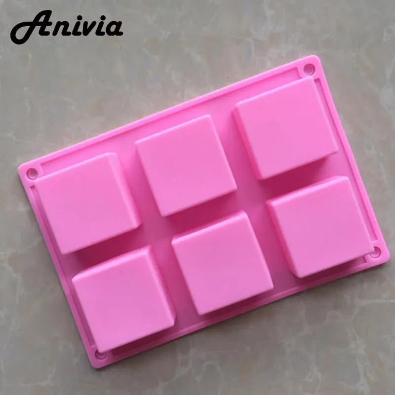 6 Small Square Rectangle Mini Wedding Fondant Cake Silicone Bakeware