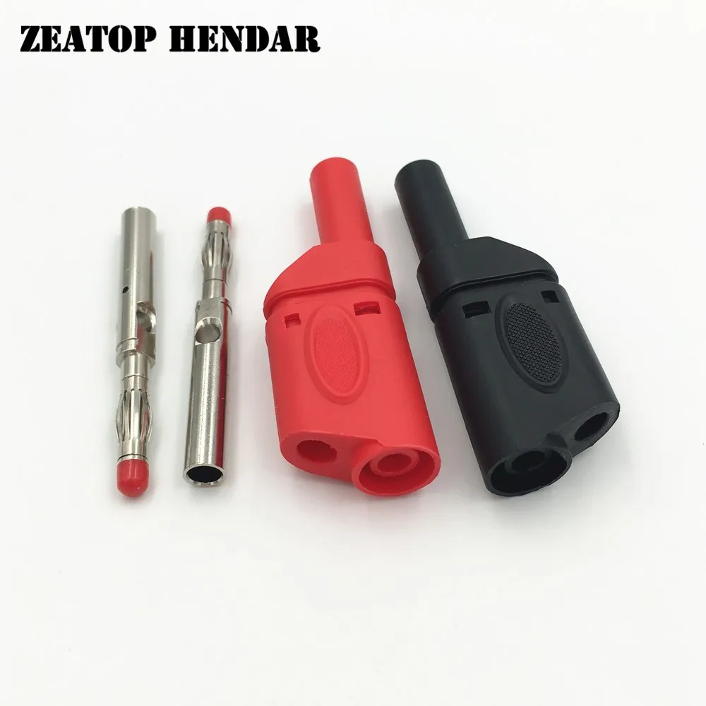 1000Pcs Brass Safety Fully Insulated 4mm Male Stackable Banana Plug Connector 5 Color in