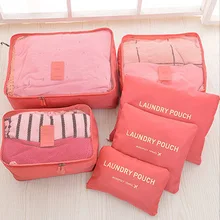 6 шт Дорожная сумка нейлоновая дорожная сумка для багажа Упаковка Кубики большой емкости Органайзер водонепроницаемые упаковочные кубики