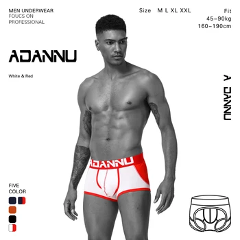 

ADANNU 5PC/LOT Men Underwear Thong Men String Sexy Jockstrap Briefs Panties Underpants Breathable Gay Underwear homme Cotton