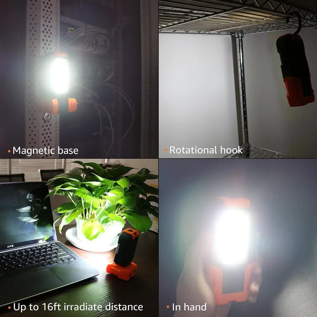 Лампа 16ft COB Многофункциональный 200lm LED аварийный 4 портативный оранжевый