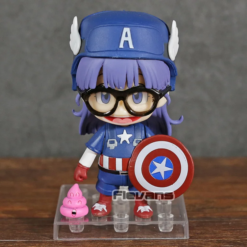 

Cartoon Dr.Slump Arale Norimaki Cos Captain America PVC Figure Toy Collectible Figurine Doll