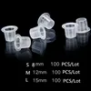 100 PCS Plastic Disposable Microblading Tattoo Ink Cups S/M/L Permanent Makeup Pigment Clear Holder Container Cap 1