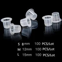 100 PCS Plastic Disposable Microblading Tattoo Ink Cups S/M/L Permanent Makeup Pigment Clear Holder Container Cap 1