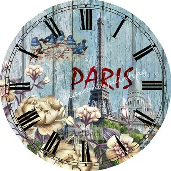 

Paris landscape clock icon 5d diamond painting full square diy 3d diamond mosaic full round wall clock home decoration