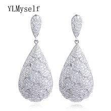 Высокое качество Висячие серьги ювелирные изделия медные латунные рыбные чешуи дизайн Cz вечерние серьги для банкета