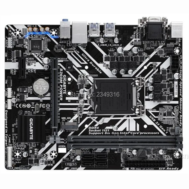 

For Gigabyte GA-B360M POWER Used original Desktop B360 Motherboard B360M POWER Socket LGA1151 DDR4 USB3.0 SATA3