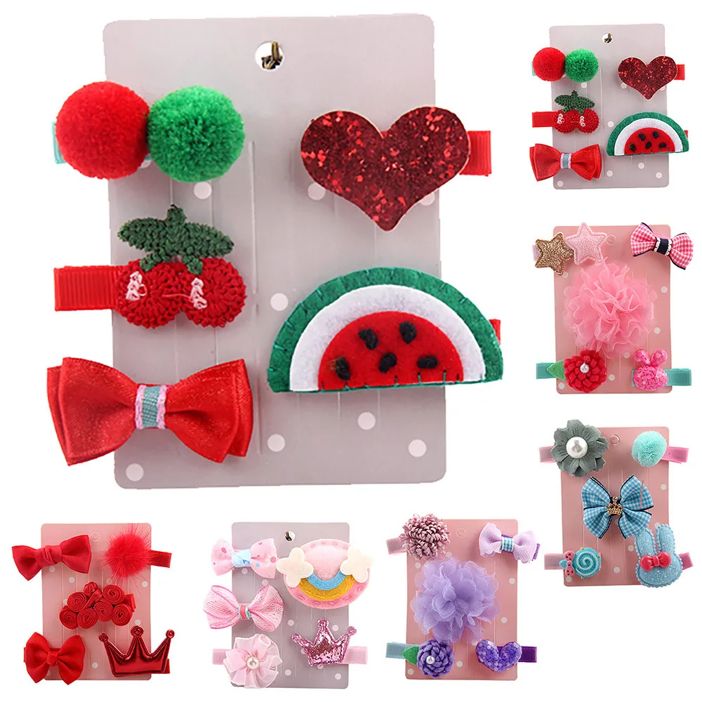 

Girls Hair Pin 5Pcs Kids Infant Hairpin Baby Girl Cartoon Animal Motifs Hair Clip Set Hair Accessories For Girls Gift #39