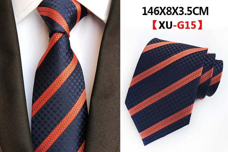 Классический Пейсли геометрический проверенный плед Полосатый жаккард Тканый шелковые смокинги полиэстер мужской галстук - Цвет: XU-G15