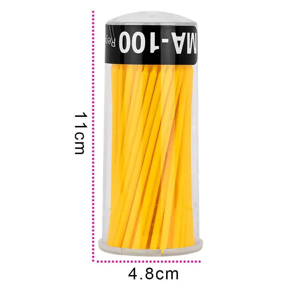 100 шт./кор. одноразовая палочка-аппликатор наращивание ресниц 3 цвета средство для удаления клея палочка ватный тампон Макияж инструмент - Цвет: yellow02