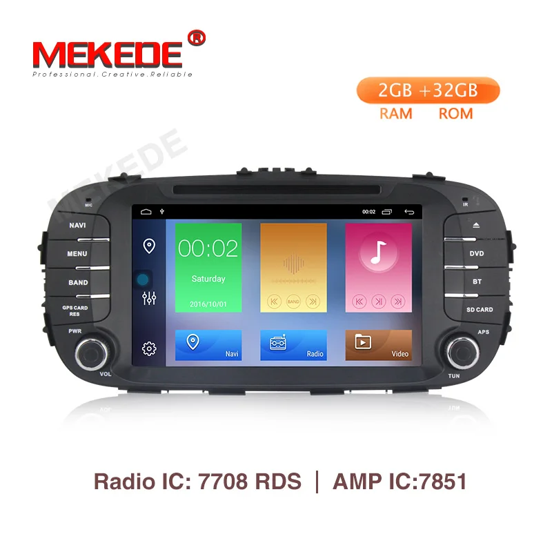 Cheap 7" Quad-Core Android 9.1 2GB RAM 3G 4G WIFI DAB+ RDS Car DVD Multimedia Player Radio Stereo For Kia Soul 2014 2015 2016 2017 0