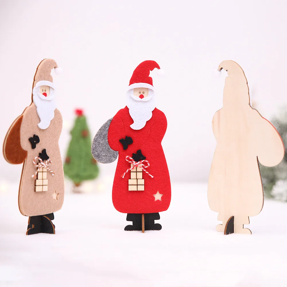 wooden christmas santa claus assembling crafts home decor ornaments