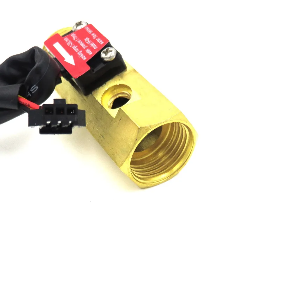 Water Flow Sensor Meter Counter Indicator Turbine Hall Flowmeter with Temperature Probe YF-B4 DN15 G1/2'' 1-25L/Min