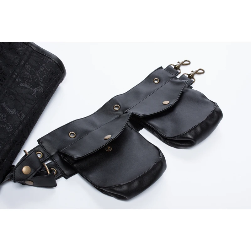 Черный кожаный Готический бронированный корсет с заклепками, корсетный корсет для талии, корсет для тренировок, сексуальный винтажный бюстье, топ в стиле стимпанк, одежда размера плюс 6XL