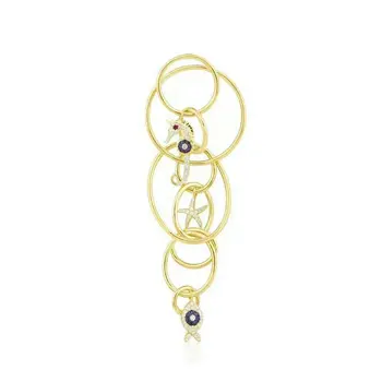 

MeiBaPJ Fashion 925 Sterling Silver Golden ETE Marine Elements Many Multiple Circles Drop Earring for Women Fine Party Jewelry