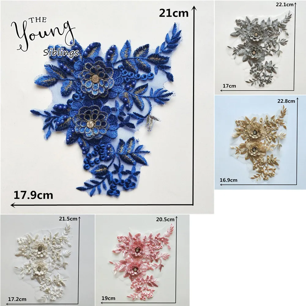 

New arrive Embroidery Lace Fabric ABS pearl Lace Collar Clothes Neckline Sewing Applique DIY Clothing Accessory Scrapbooking