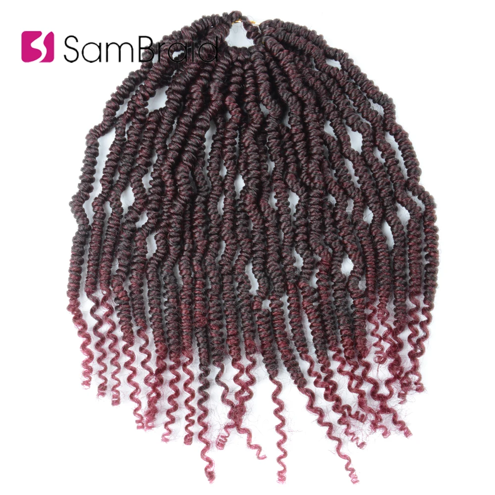 SAMBRAID прямо Весна Твист волос 12 дюймов искусственные локоны в стиле Crochet оплетка