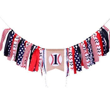 

1 Pc Dining Chair Pull Flag Creative Sports Baseball Decorative Venue Layout Garland Bunting for Wedding Baby Shower
