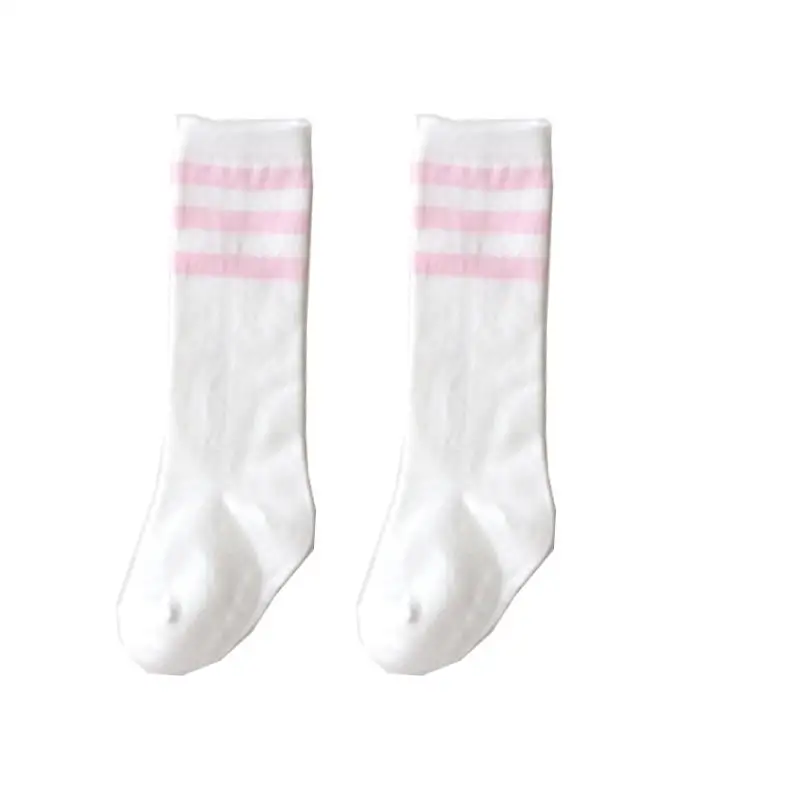 Детские носки до колена; носки для малышей; сезон весна-осень; хлопковые носки для новорожденных девочек в осеннем стиле - Цвет: Розовый