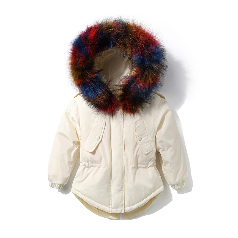 

2018 Children's Down Jacket Girls Winter Warm Coat Harem Kids Girls' Parkas Children Down Jacket Warm Thicken Outerwear 110-160