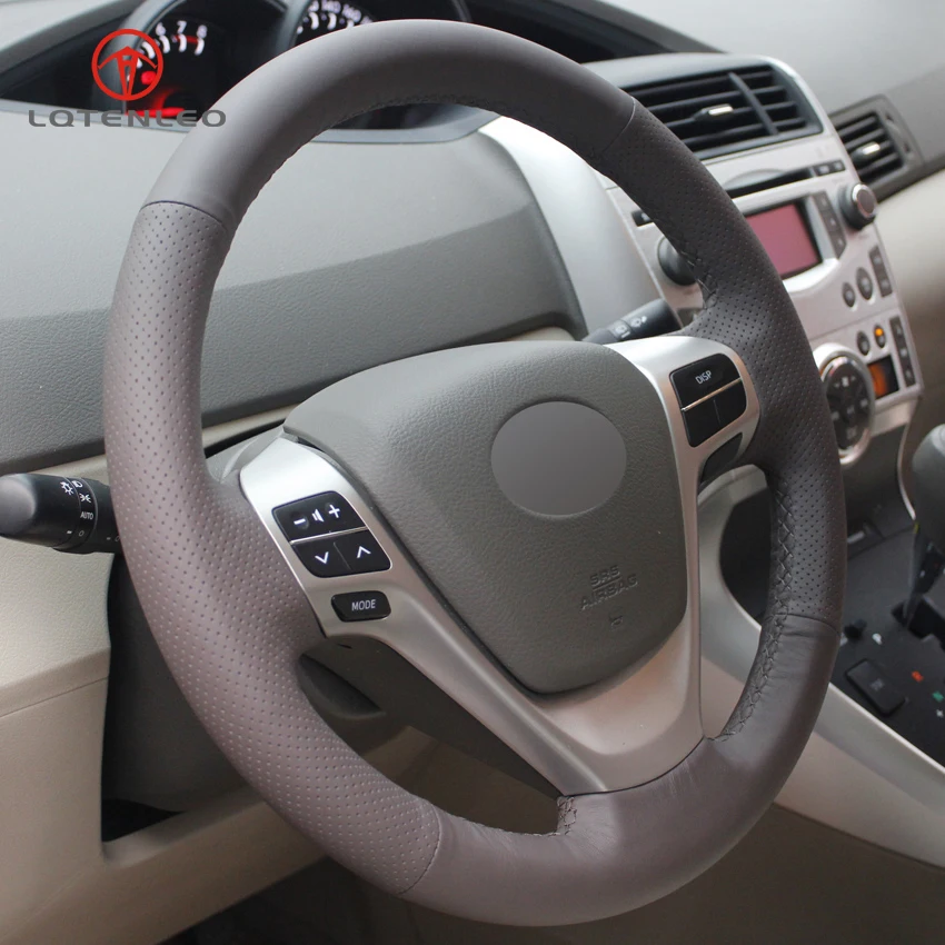Lqtenleo черная искусственная кожа ручная прошивка автомобиля рулевое колесо Крышка для Toyota Verso EZ Avensis