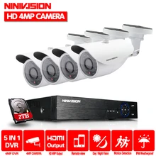 Super HD 4CH 4MP 2560*1440 P, камера наружного наблюдения комплект 36 светодиодов белый металлических пулеобразных Водонепроницаемый CCTV Камера безопасности Системы с 2 ТБ