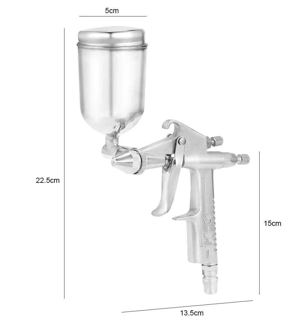 0,5 мм распылитель K-3 Мини HVLP гравитационный подающий Воздушный Распылитель Универсальный DIY граффити Аэрограф Профессиональный Настенный/автомобильный инструмент для рисования