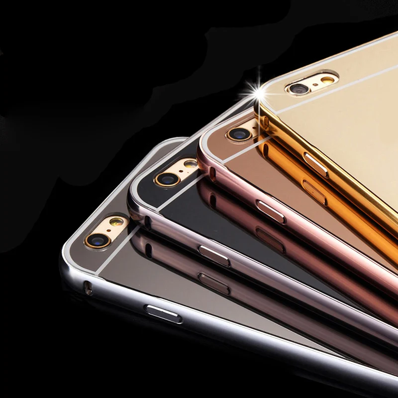 

Mirror Case For iPhone 6 Ultra Thin Hard Bumper Frame For iPhone 6s 4.7 High Quality Luxury Aluminum Metal Frame Back Cover