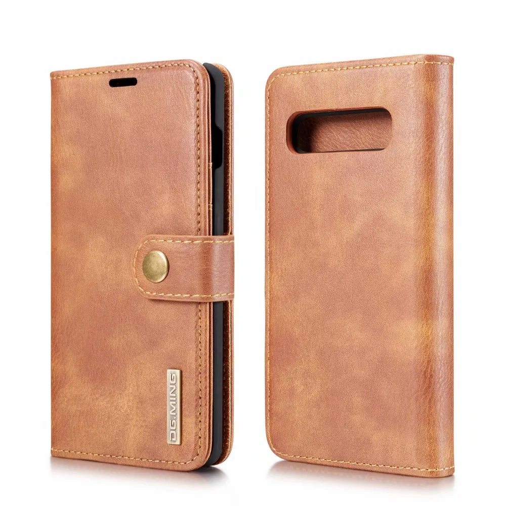 

S10 Split 2 in 1 Leather Wallet Flip Case for Galaxy S10 Plus S10e Case Card Slot Magnet Cover for Galaxy S10+ S10Plus Caphina