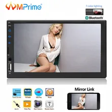 AMPrime 2din Autoradio 7 ”Specchio link MP5 FM Autoradio 2DIN Universale Bluetooth USB AUX TF Multimedia Player di sostegno macchina Fotografica di retrovisione