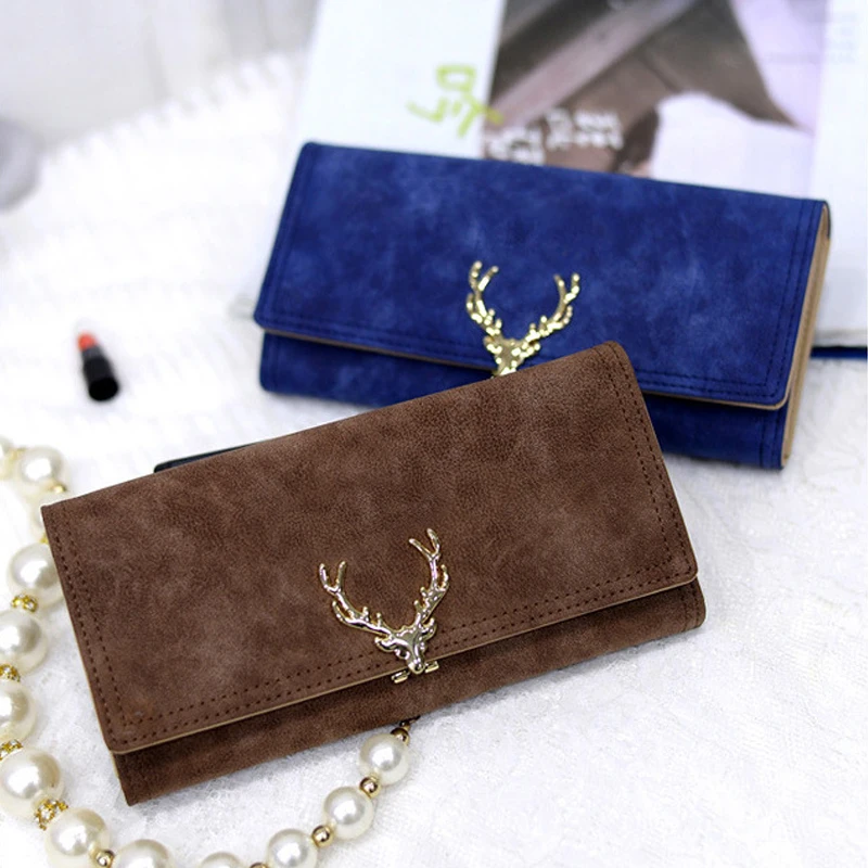

2019 Fashtion PU Buckle Deer Multifunctional Lovely Sexy Folding Women Female Mother Gift Purse Ladies Clutch Long Design Wallet