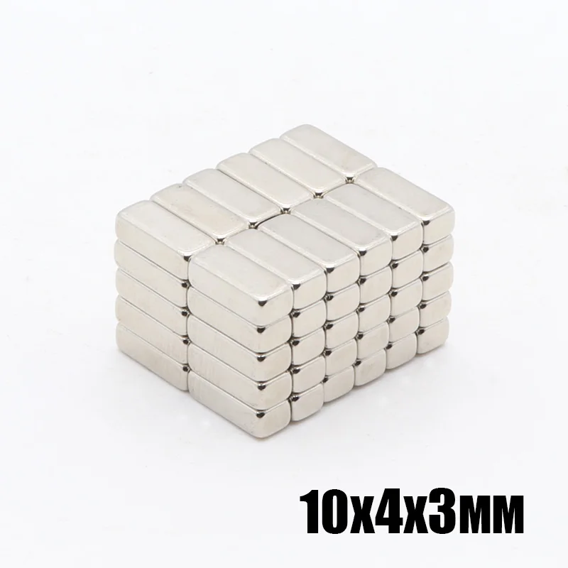 

200pcs 10x4x3 mm N35 Strong Square NdFeB Rare Earth Magnet 10*4*3 mm Neodymium Magnets 10mm x 4mm x 3mm