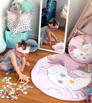

90cm fashion children's room decoration baby game blanket solid Lace Baby crawling cotton game pad Infant play mat cushion