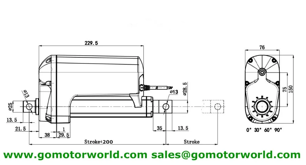 Max 12000N/1200 кг/2640LB сила сверхмощный Промышленный линейный привод