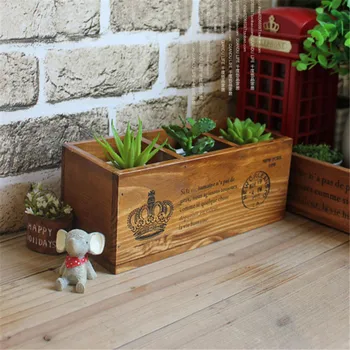 

New Style Storage Boxes Desktop Wood Bottle Storage Holder Flower Pots Storage Box Wooden Sundries Fruit Boxes Wood Crafts