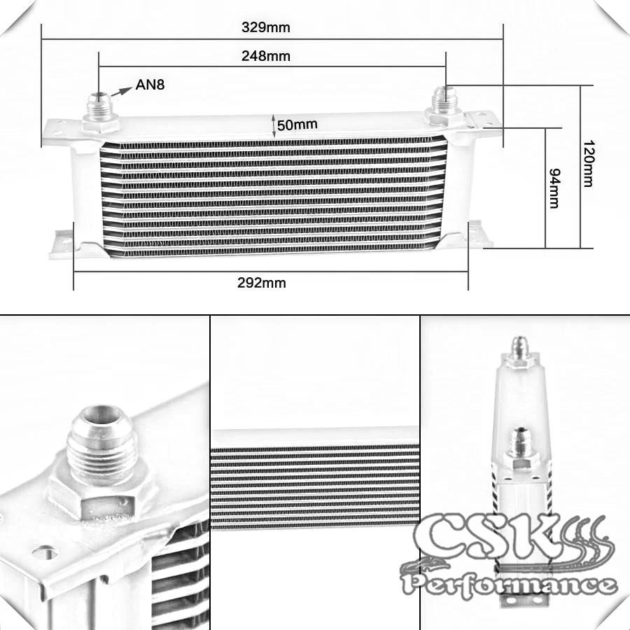 Универсальный Алюминий 13 ряд AN8 охладитель моторного масла 3/" UNF-16 черный/серебристый