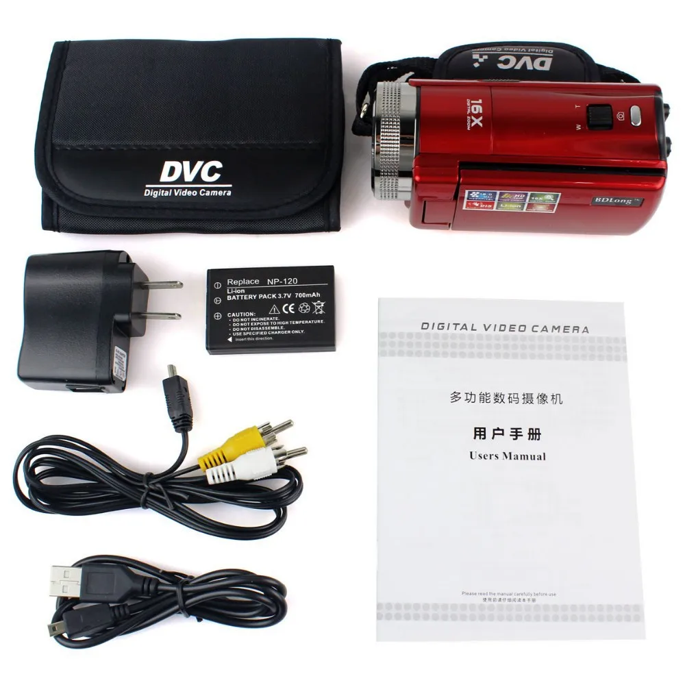 

Portable Mini 16MP HD720P 270 Degrees of Revolution Camcorders Digital Video Camera Recorder DV101 with16x Digital Zoom