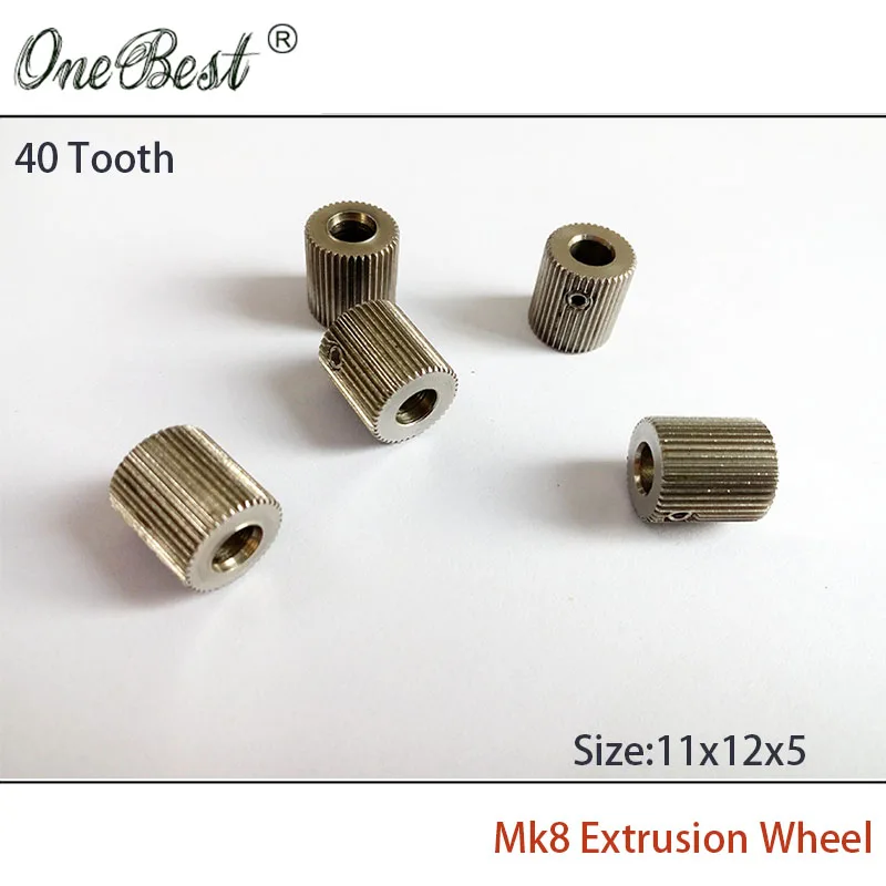 

5pcs/lot MK7/MK8 Extrusion Wheel 40 Gear OD11xID5xH12mm Stainless Steel Planetary Gear Wheel Feed Extrusion Wheel Free shipping
