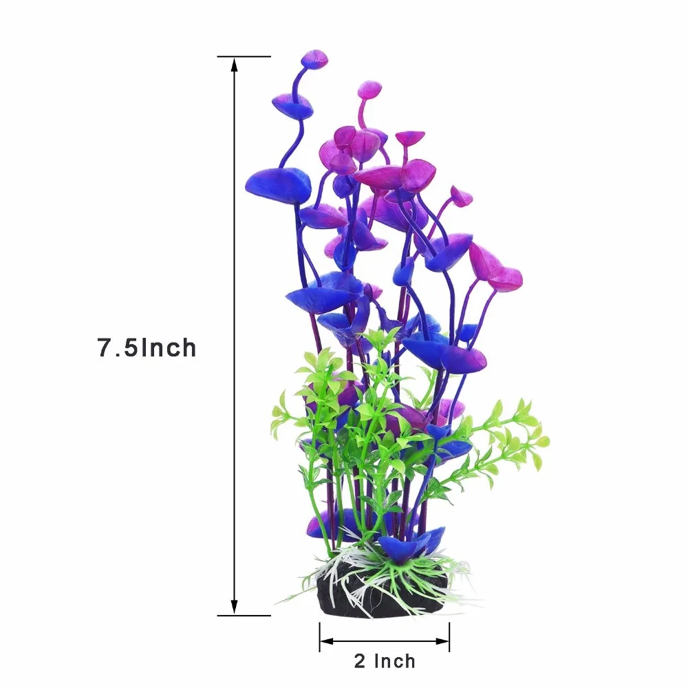 Title 2, Purple Flower Artificial Fake Plastic Plant Art...