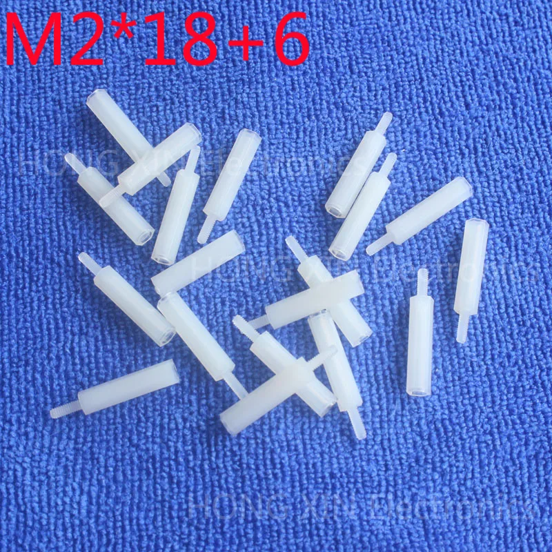 

M2*18+6 1pcs White nylon Standoff Spacer Standard M2 Plastic Male-Female 18mm Standoff Kit Repair parts High Quality