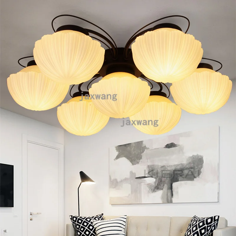 

Modern Led Ceiling Lights Iron Restaurant Loft Decor Ceiling Lamps for Living Room Individual Cafe Art Flush Mount Ceiling Light
