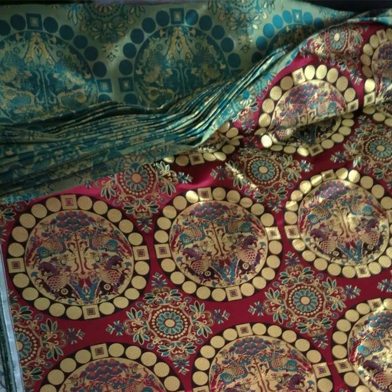 Костюм зеленая жаккардовая ткань с глозетом COS красивый плед ткани Египетский стиль/100*75 см