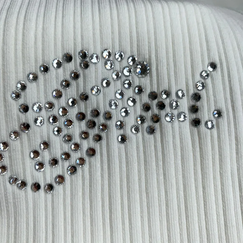 Майка женская эластичная со стразами модный кроп топ в стиле Харадзюку пикантная